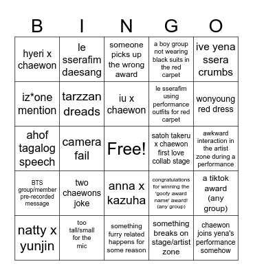AAA zuni bingo Card