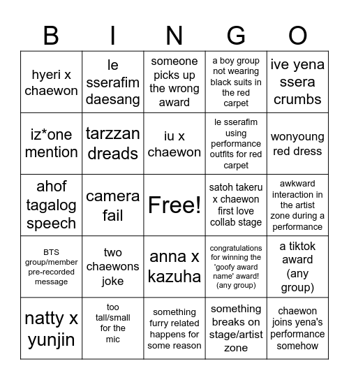 AAA zuni bingo Card