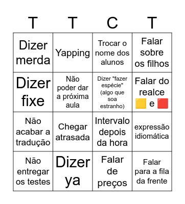 Bingo de Sexta Bingo Card