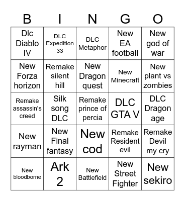 TGA JHOWJI Bingo Card