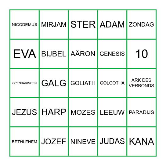 Bijbelse Bingo 5 december 2025 Bingo Card