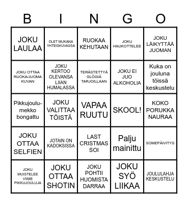 PIKKUJOULU BINGO Card