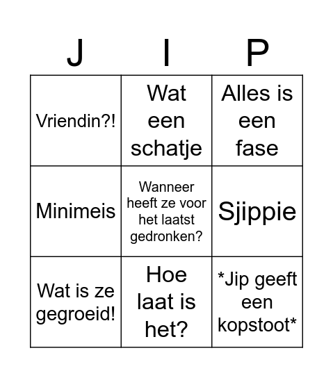 Jip-bingo Card