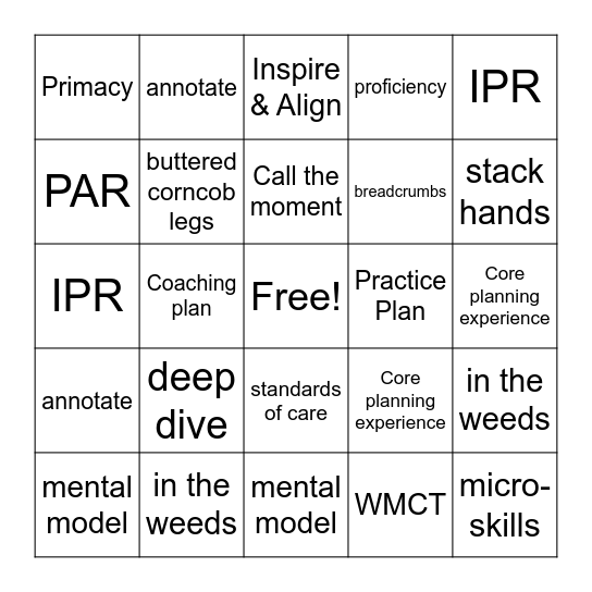 OH West Bingo Card