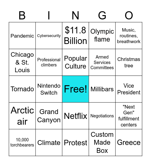Current Events Bingo 12.5.25 Bingo Card