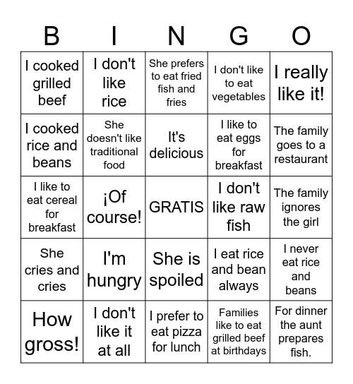 LUCÍA LA MALCRIADA Bingo Card