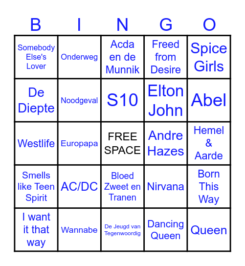 OWB Muziekbingo Card