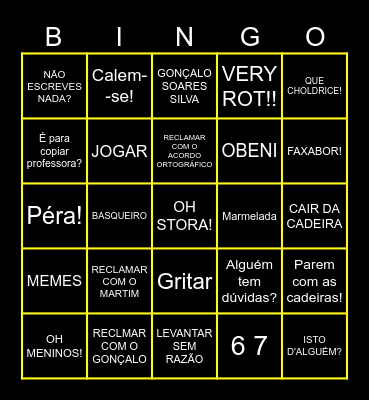Bingo dos storEs Bingo Card