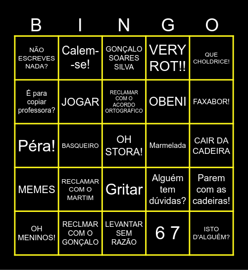 Bingo dos storEs Bingo Card