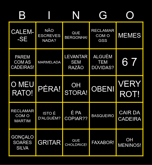 BINGO DOS STORES Bingo Card