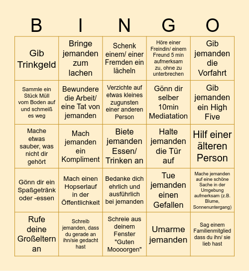 Good-day-bingo Card