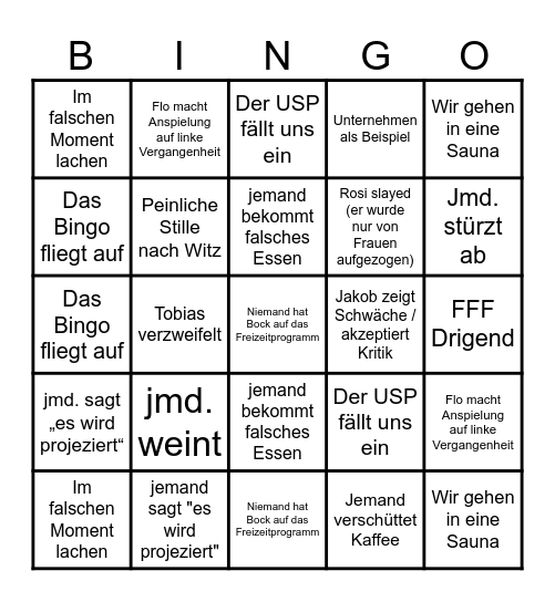ORGIMORGI-Lehrgang Bingo Card