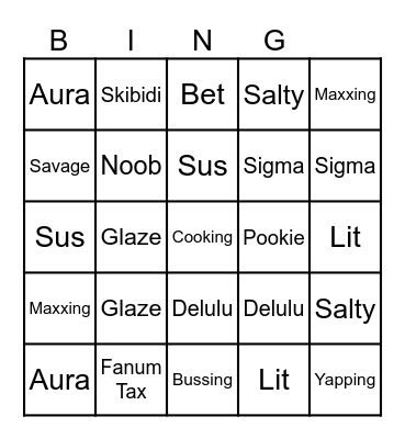 Mannat's 13th Birthday Bingo Card