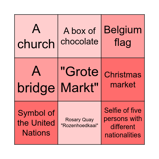Bingo Bruges Bingo Card