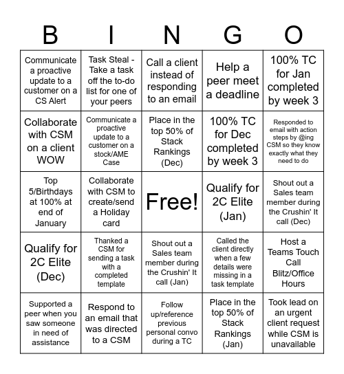 2C Q2 BINGO Card
