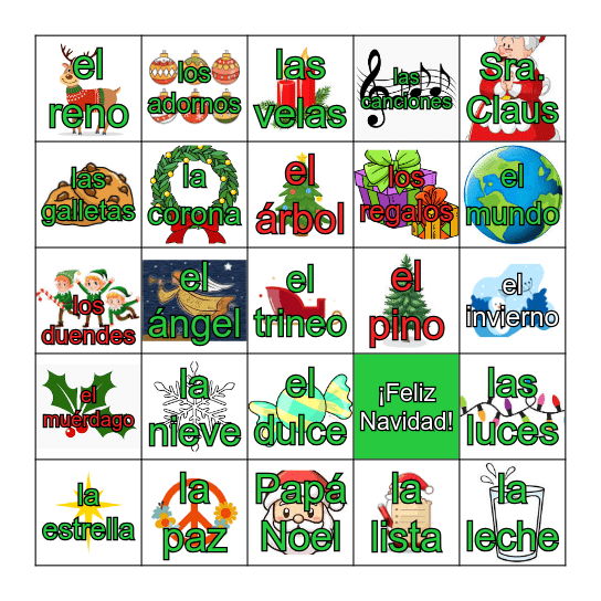 ¡Feliz Navidad! Bingo Card
