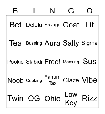 Mannat's 13th Birthday Bingo Card