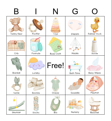 baby shower duplicate Bingo Card