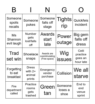 SRO 2025 Bingo Card
