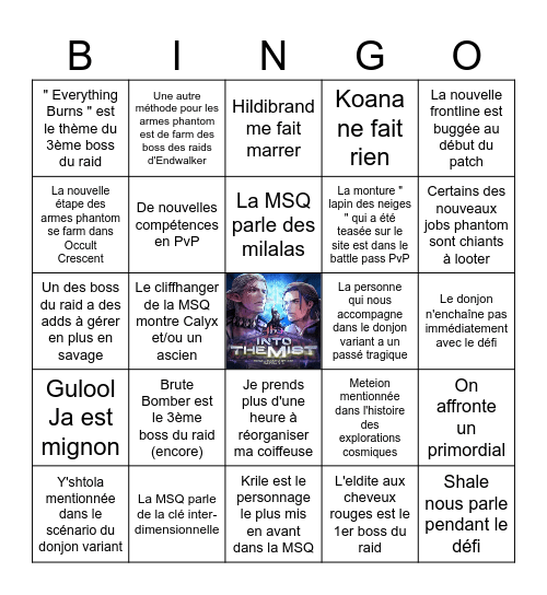 Bingo patch 7.4 : Into The Mist Bingo Card