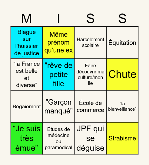 MISS 2025 Bingo Card