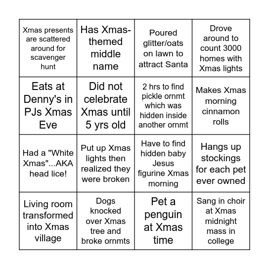 OTG Bingo Card