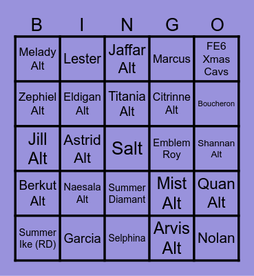 Book X FEH Bingo Card
