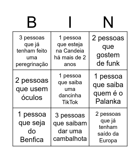 Candeia Bingo Card