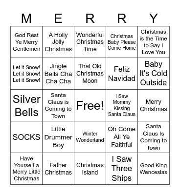Christmas Music Bingo Card