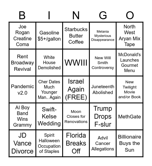 My 2026 BINGO Card Bingo Card