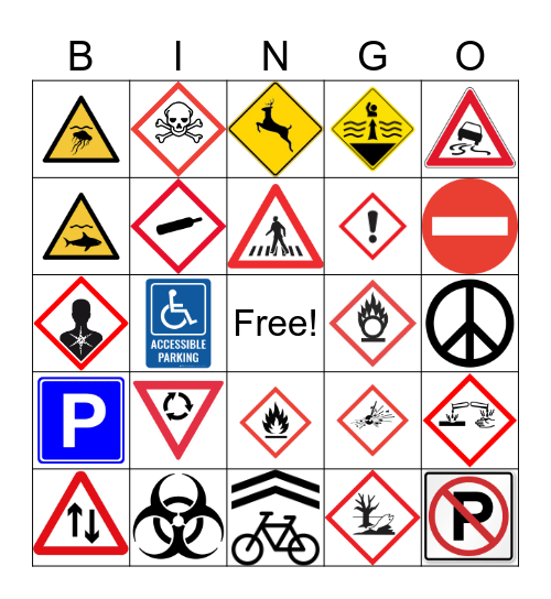 GHS Safety Pictograms Bingo Card