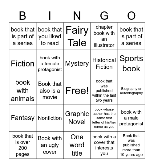 White & Black Reading Level Bingo Card