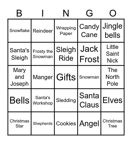 Christmas Bingo Card