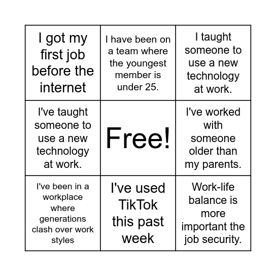 Who's In the Room Bingo Card