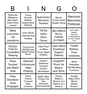 My 2026 BINGO Card Bingo Card