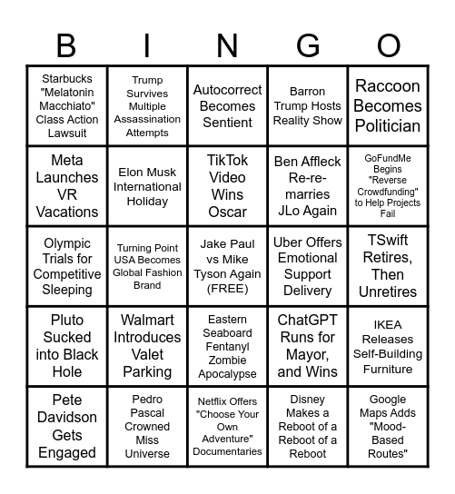 My 2026 BINGO Card Bingo Card