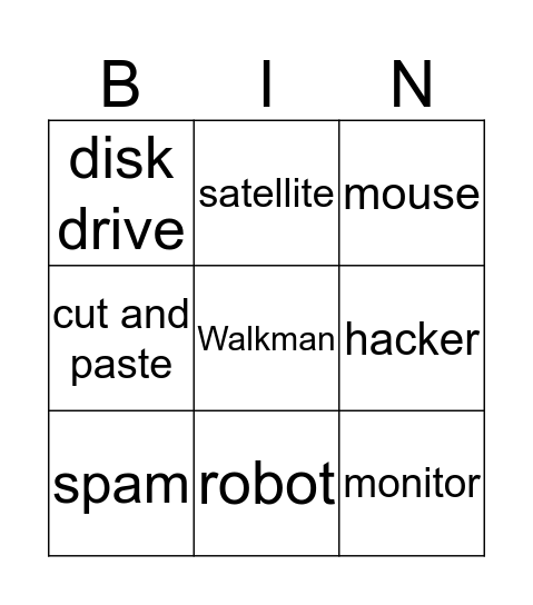 Technology Bingo Card