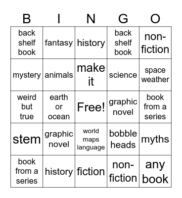 real 4th and 5th grade Bingo Card