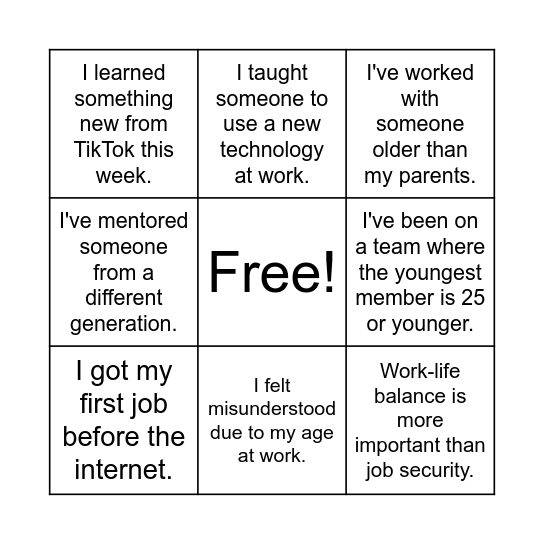 Who's In the Room Bingo Card