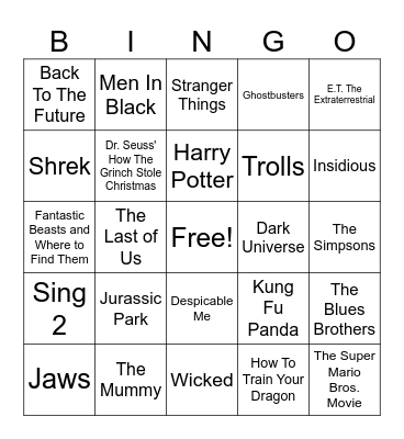 UNIVERSAL BINGO Card
