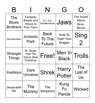 UNIVERSAL BINGO Card