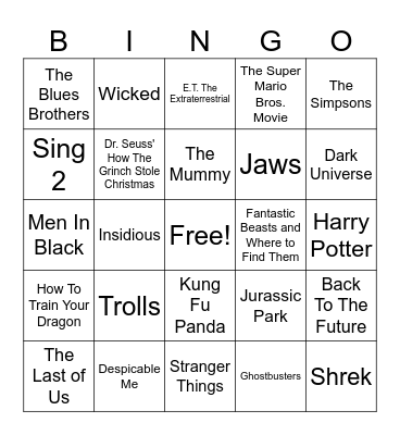 UNIVERSAL BINGO Card