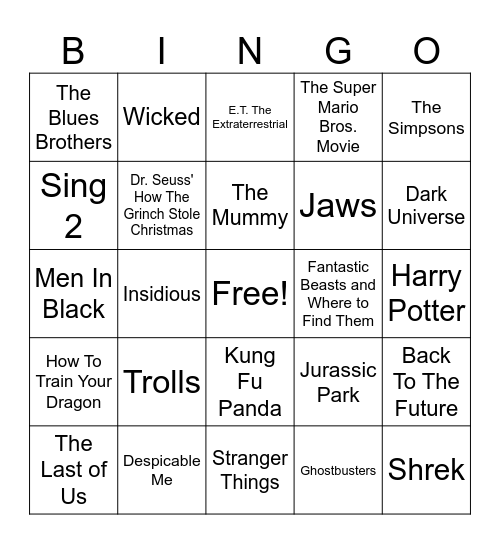 UNIVERSAL BINGO Card