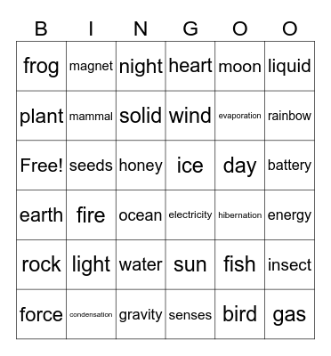 Bingo! Bingo Card