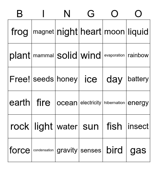 Bingo! Bingo Card