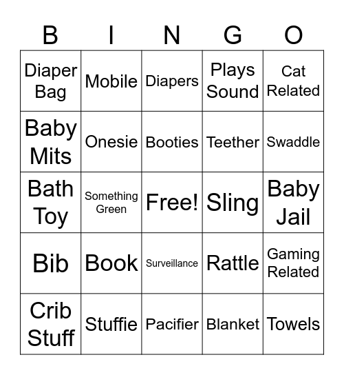 Baby Gift Bingo Card