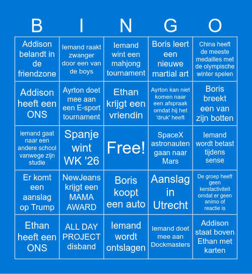 Brandon Bingo Card