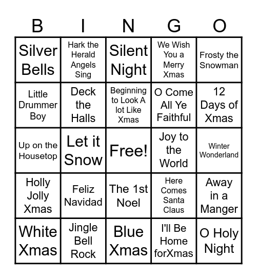 Christmas Bingo Card