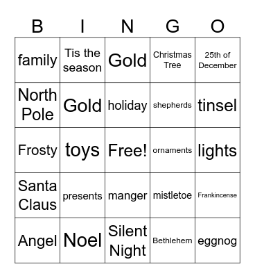 Christmas Bingo Card