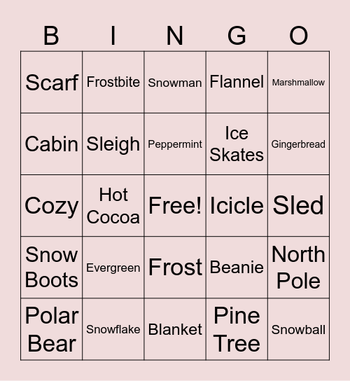 Homeroom Bingo- Winter Words Bingo Card